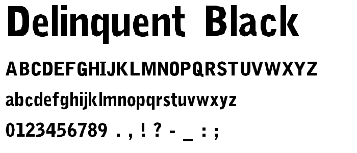 Delinquent Black font